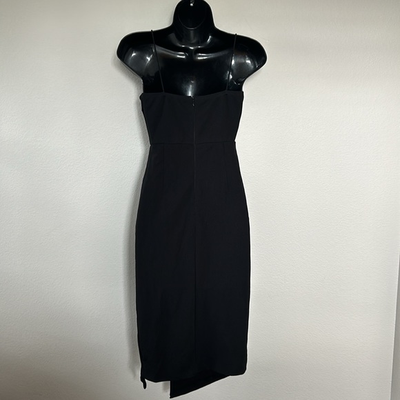 Princess Polly Black Aero Asymmetric Side Slit Midi Dress - Picture 8 of 11